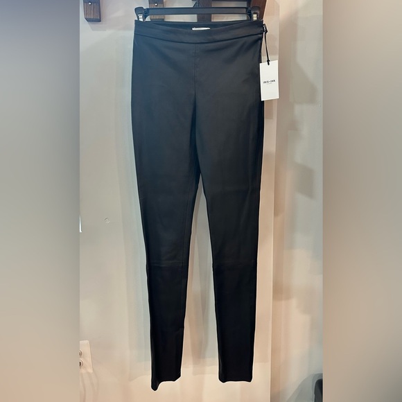 NWT Iris & Ink Black Lamb Leather Stretch Leggings S - Picture 5 of 16